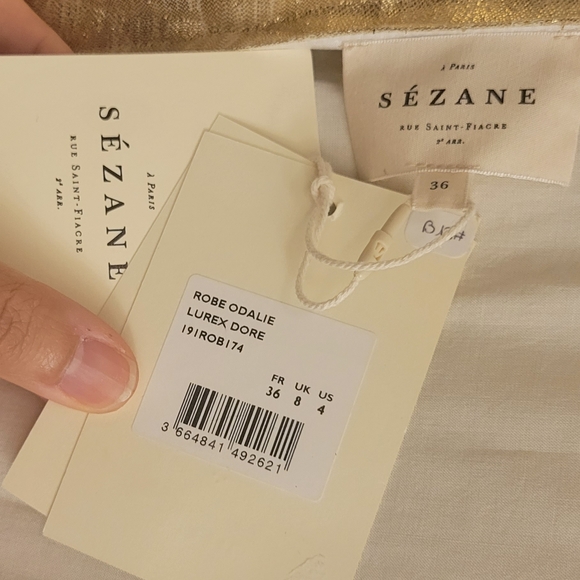 Sezane Gold Midi Dress - Picture 15 of 16